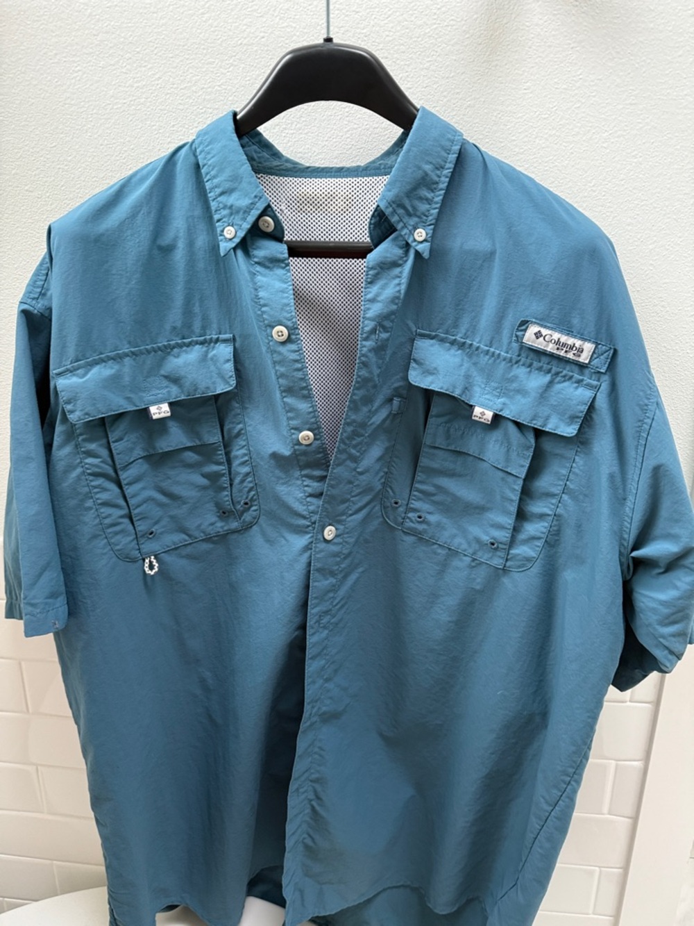 Columbia PFG Bahama II Short Sleeve Fishing Shirt - Teal Blue - Men’s XL